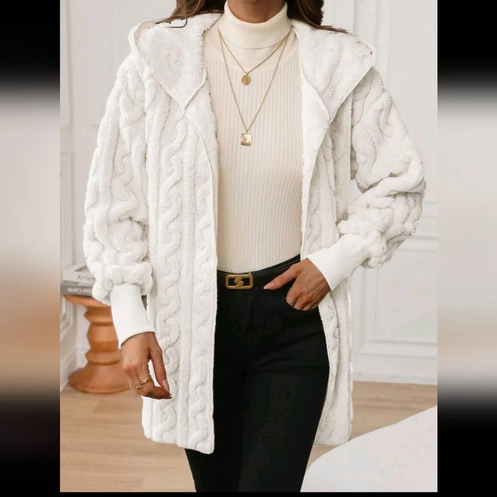 Women's Regular Casual Hoodie Jacket With Ribbed Cuffs, Comfy Texture - Picture 4 of 4